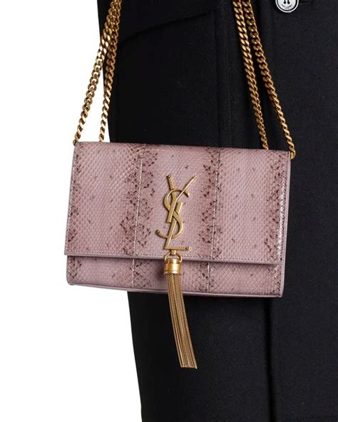 Saint Laurent Kate Small YSL Snakeskin Crossbody Bag.